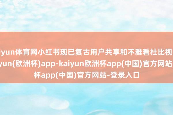 开yun体育网小红书现已复古用户共享和不雅看杜比视界视频-kaiyun(欧洲杯)app-kaiyun欧洲杯app(中国)官方网站-登录入口